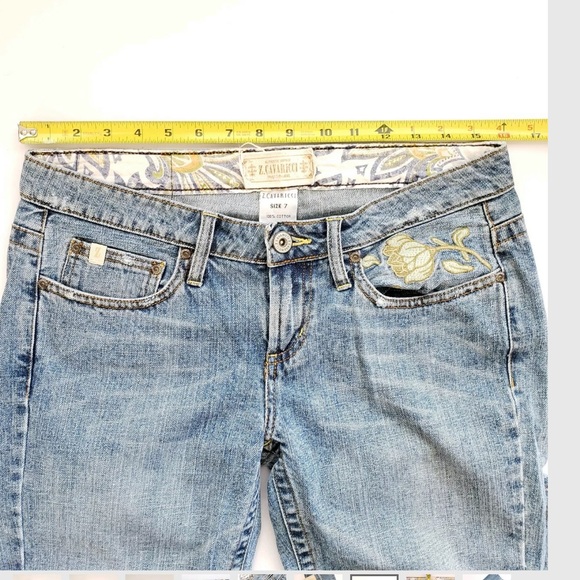 Z Cavaricci Vintage Embroidered Cropped Jeans - Picture 7 of 9